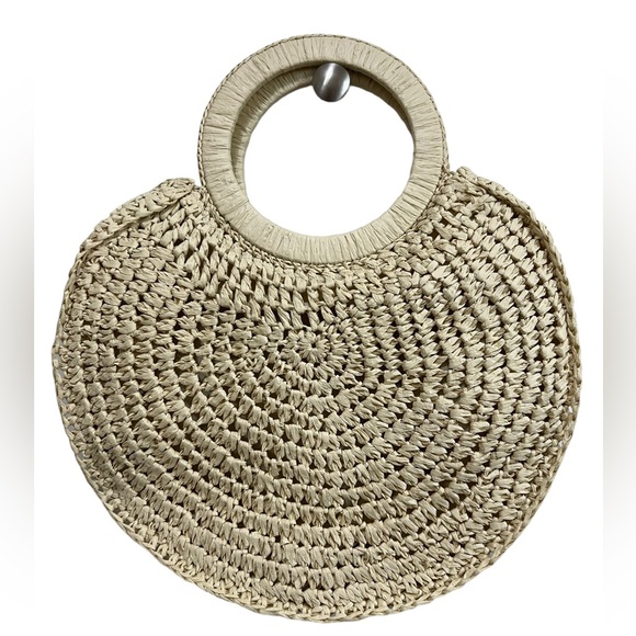 Orchid Love Round Straw Bag with Tassel Detail - Picture 2 of 10